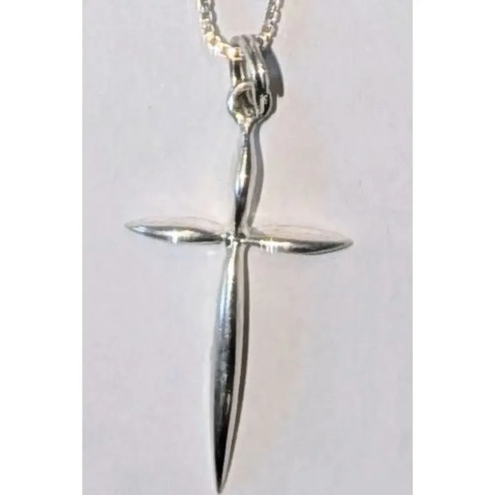 Jezlaine 925 Sterling Silver Dainty Cross Pendant on 926 Italy 16 inch Chain
